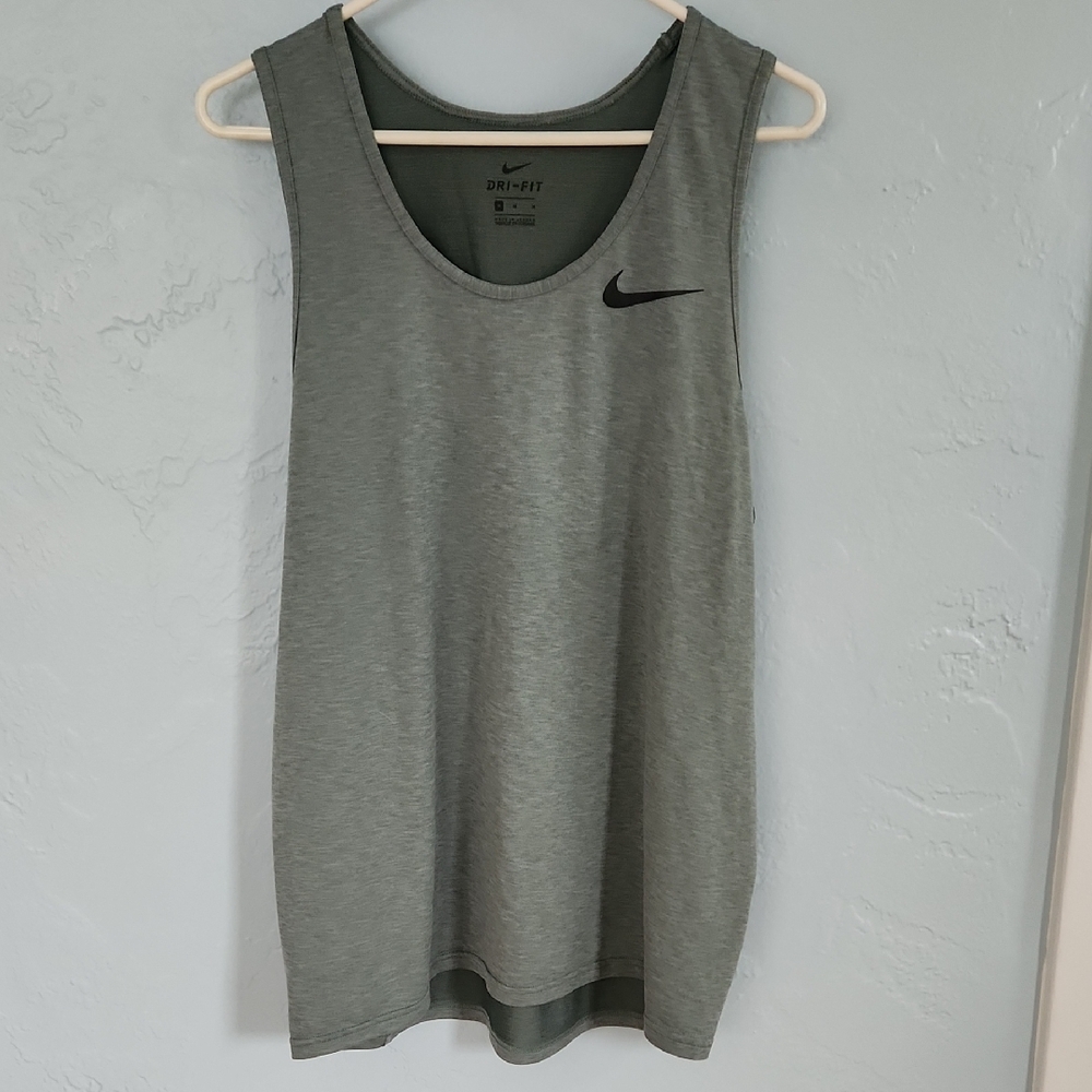 Nike Men's Sage Green Dri-FIT Tank Top